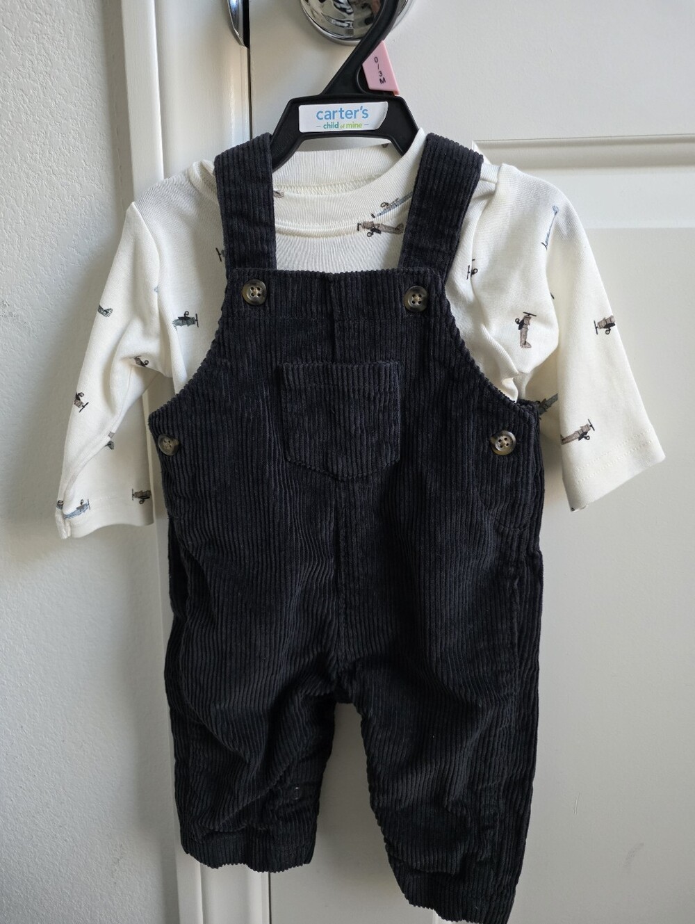 Carter's Black Corduroy Overalls